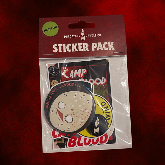 Camp Blood Sticker and Pin Pack